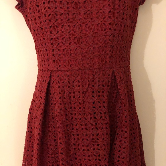 Francesca's Red Lace Fit & Flare Dress Size Small - Picture 4 of 11